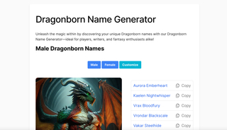Dragonborn Name Generator screenshot