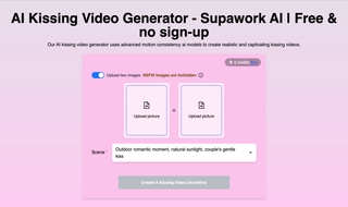AI Kissing Video Generator - Supawork AI | Free & no sign-up screenshot