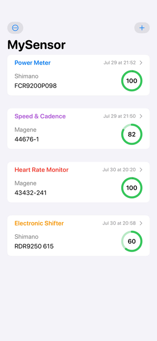 MySensor² - Sensor Battery Hub for Cyclists screenshot