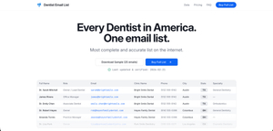 Dentist Email List screenshot