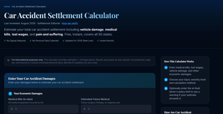 Car Accident Settlement Calculator screenshot