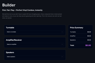 Vinyl Setup Builder screenshot