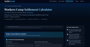 Workers Comp Settlement Calculator screenshot