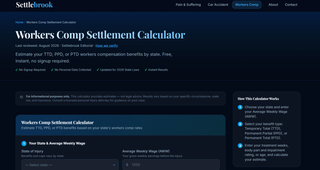 Workers Comp Settlement Calculator screenshot