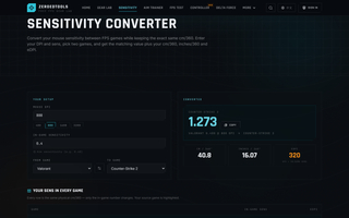 ZeroedTools – Free FPS Sensitivity Converter & Gaming Test Tools screenshot