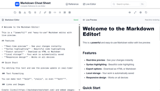 Markdown Cheat Sheet screenshot