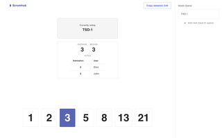 Scrumhub | Free Planning Poker screenshot