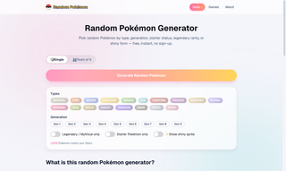 Random Pokémon Generator screenshot