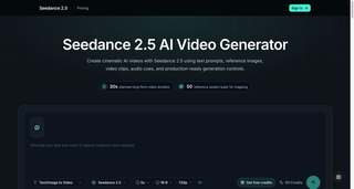 Seedance 2.5 AI Video Generator screenshot