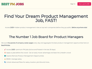 Best PM Jobs: Get PM jobs at top tech firms before they flood with applicants. screenshot