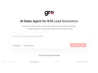 Gro : AI Sales Agent for B2B Lead Generation screenshot