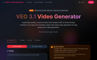 VEO 3.1 Video Generator screenshot