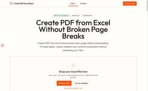 Create PDF from Excel screenshot