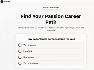 My Passion AI : AI-powered quiz to find your passion career path screenshot