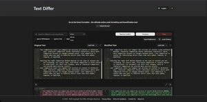 Text Differ – Free Online Text & Code Comparison Tool screenshot