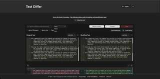 Text Differ – Free Online Text & Code Comparison Tool screenshot