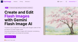Flash Image Generator - Gemini Flash Image AI Tool | Create Professional Images Instantly screenshot
