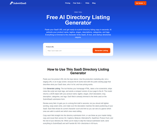 Free AI Directory Listing Generator screenshot