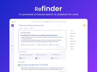 Refinder AI : AI-powered universal search and assistant for work screenshot