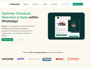 Flowcart : Flowcart helps B2C brands acquire, convert, retain customers on WhatsApp screenshot