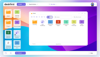 Deskfirst: online file-sharing and collaboration spaces with the familiar desktop look & feel. screenshot