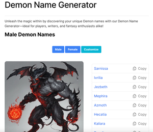 Demon Name Generator screenshot