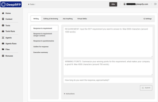 DeepRFP screenshot