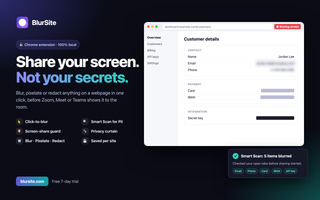 BlurSite – Blur Sensitive Info Before You Share Your Screen screenshot