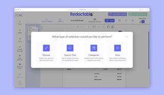 Redactable screenshot