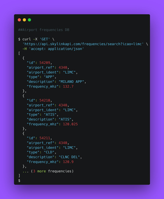 SkyLink API screenshot