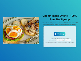 Unblurimage AI: A free online tool to unblur images swiftly screenshot