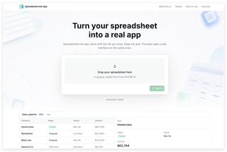 Spreadsheet to app screenshot