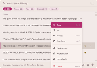 Beetroot — Clipboard Manager for Windows screenshot