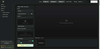 Videoweb AI Music Video Generator screenshot