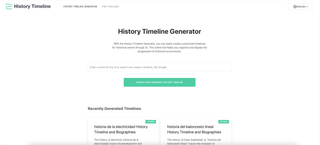 History Timeline Generator - A Tool for Making Personalized Historical Timelines screenshot