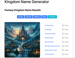 Kingdom Name Generator screenshot