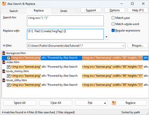 Aba Search and Replace screenshot