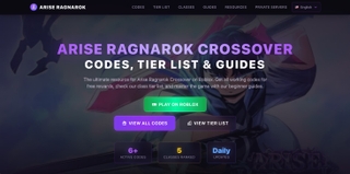 Arise Ragnarok Codes & Tier List Hub screenshot