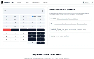 Calculator Lists screenshot