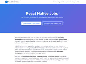 ReactNative Jobs : The #1 job board for React Native developers screenshot