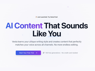Vesta : AI Content Generator that learns your style screenshot