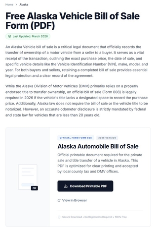 VehicleBillofSale.com screenshot