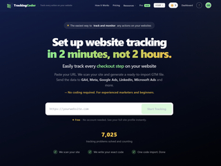 TrackingCoder : Set up website tracking in 2 minutes, not 2 hours. screenshot