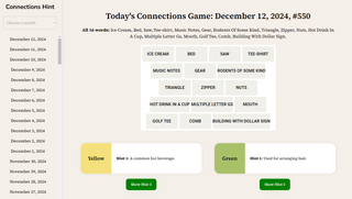 Connections Hint screenshot