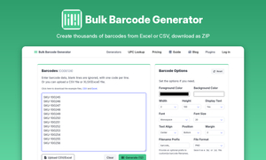 Bulk Barcode Generator screenshot