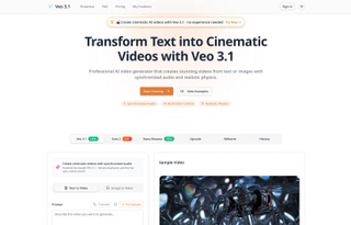 Veo 3.1- Cinematic AI Video Generator with Realistic Physics screenshot