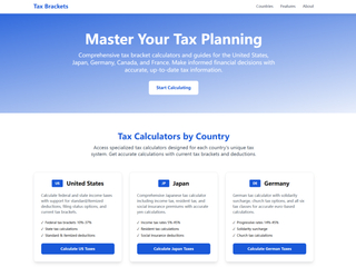 Tax Brackets : TaxBrackets.io instantly estimates global income taxes screenshot