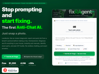 FixRAgent : AI visual triage for property managers. Stop blind service calls screenshot