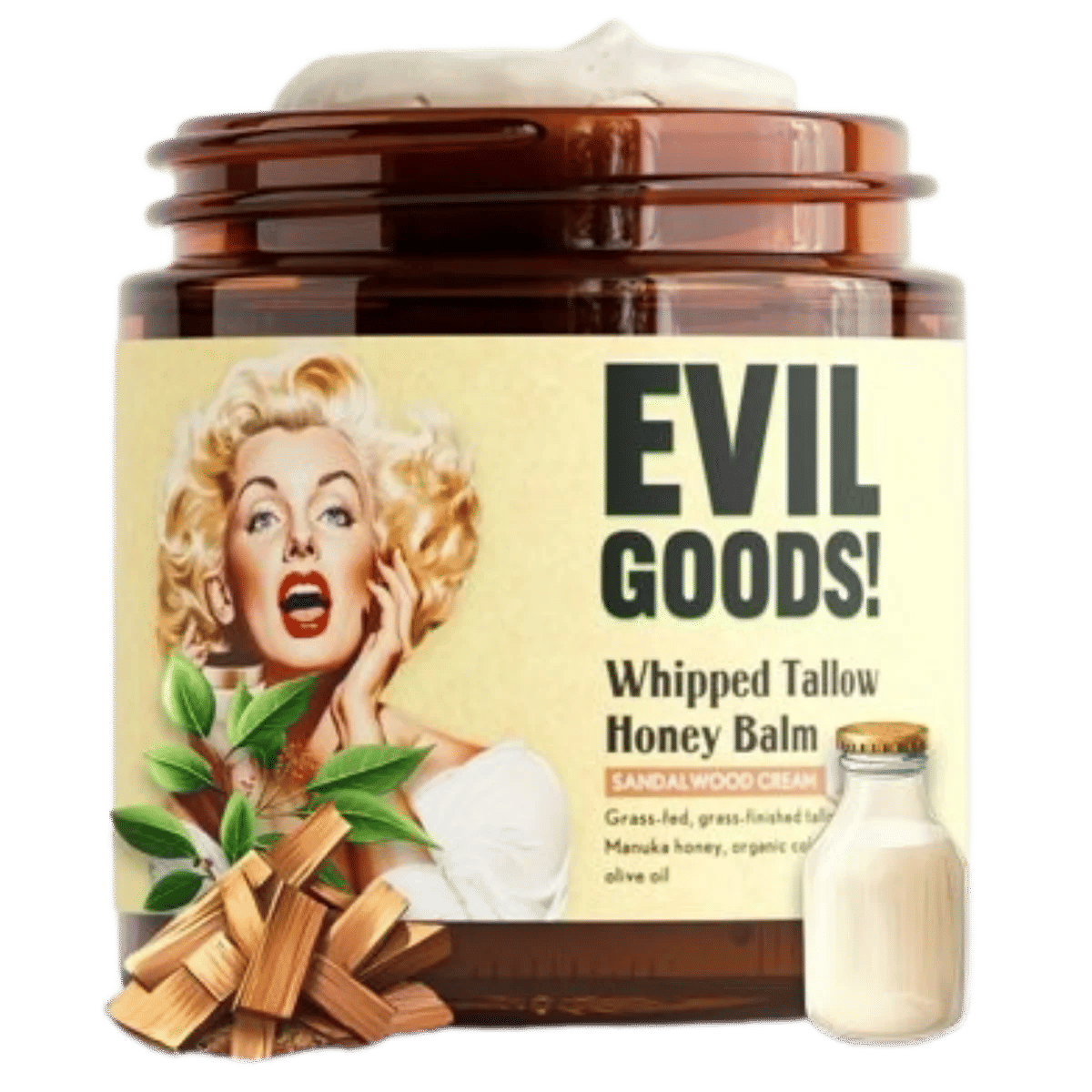Whipped Grass-Fed Beef Tallow Balm - Sandalwood
