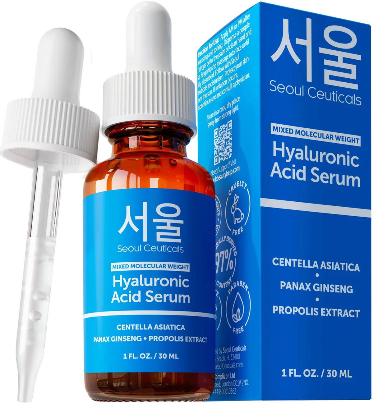 Korean Skin Care Mixed Molecular Weight Hyaluronic Acid Serum